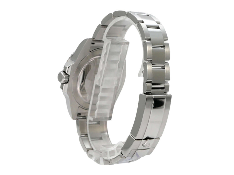 Rolex GMT-Master II Edelstahl 116710BLNR Ansicht von der Seite mit Oyster-Edelstahlband.