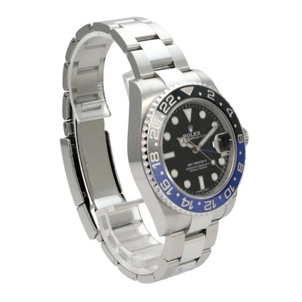 Rolex GMT-Master II Edelstahl 116710BLNR, GMT-Uhr aus Edelstahl mit blau-schwarzer Keramiklünette und schwarzem Zifferblatt
