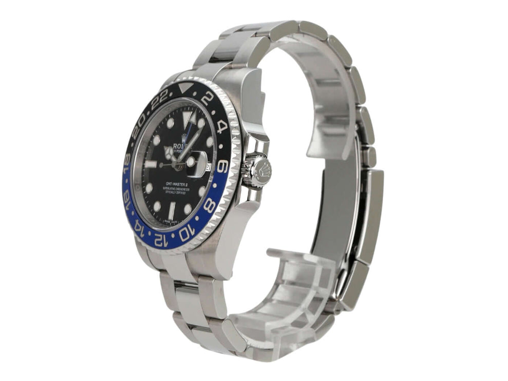Rolex GMT-Master II Edelstahl 116710BLNR mit schwarzem Zifferblatt und blauer Keramik-Lünette