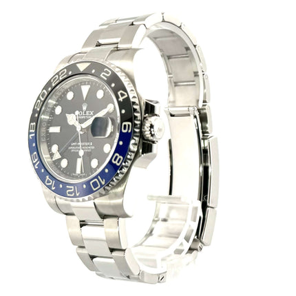 Rolex GMT-Master II Edelstahl 116710BLNR aus 2018, 40mm Gehäuse, blau/schwarze Keramik Lünette, schwarzes Zifferblatt, Oyster Edelstahlband