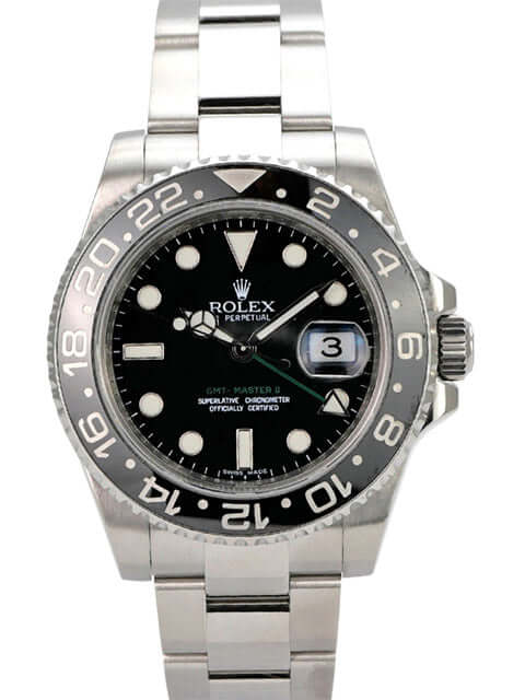 Rolex GMT-Master II Edelstahl 116710LN mit schwarzem Zifferblatt und Edelstahl-Armband
