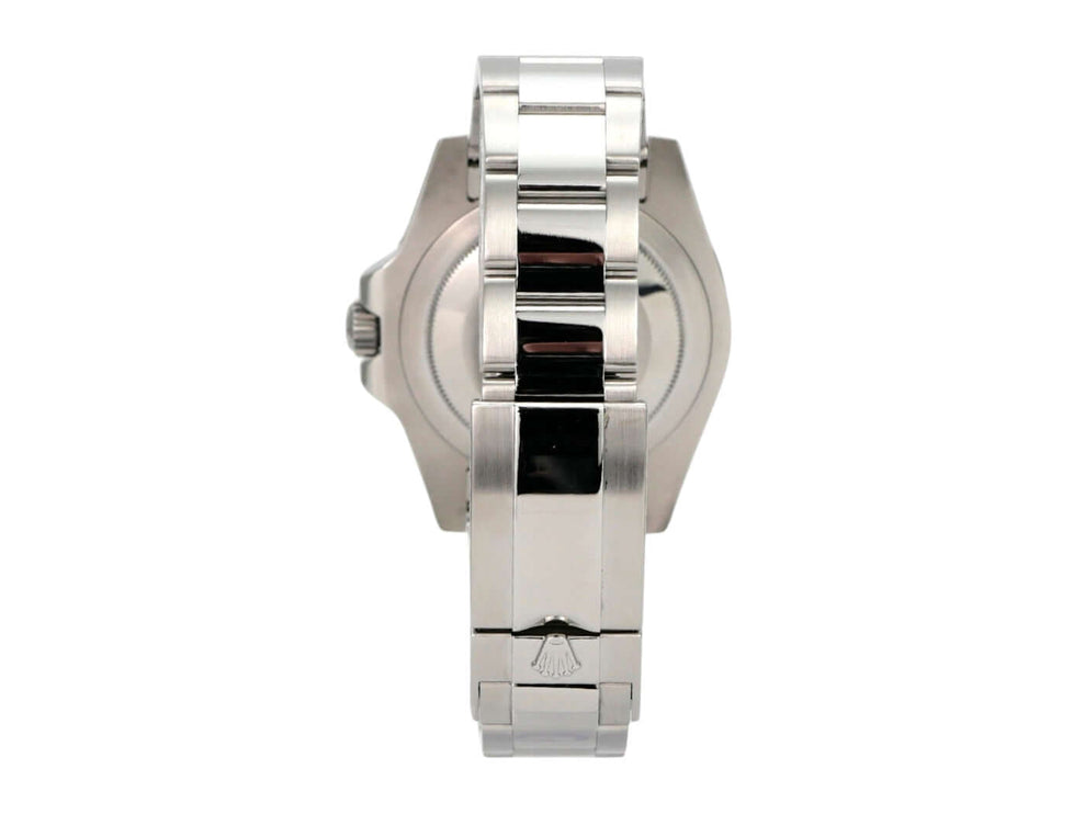 Rückansicht der Rolex GMT-Master II Edelstahl 116710LN mit Oyster Edelstahlband.