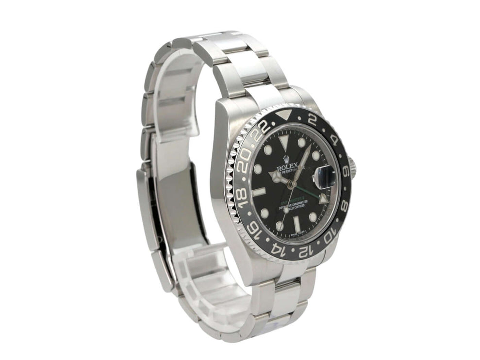 Rolex GMT-Master II Edelstahl 116710LN mit schwarzem Zifferblatt und Edelstahlband