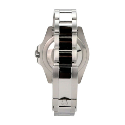 Rolex GMT-Master II Edelstahl 116710LN Rückansicht des Edelstahlarmbands und Gehäuse.