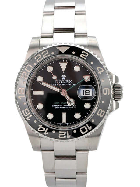 Rolex GMT-Master II Edelstahl 116710LN mit schwarzem Zifferblatt und drehbarer Lünette, Automatikwerk für Kenner.