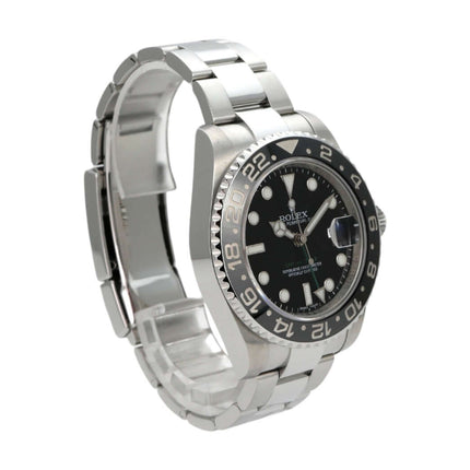 Rolex GMT-Master II Edelstahl 116710LN mit schwarzem Zifferblatt und Keramikuhrendrehring