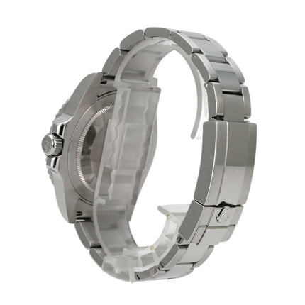 Rolex GMT-Master II Edelstahl 116710LN, seitliche Ansicht des Gehäuses und Armbands aus Edelstahl.