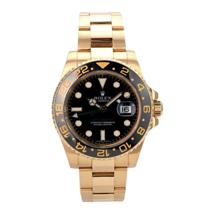 Rolex GMT-Master II Gelbgold 116718LN aus 18 kt Gelbgold mit schwarzem Zifferblatt und Cerachrom-Lünette