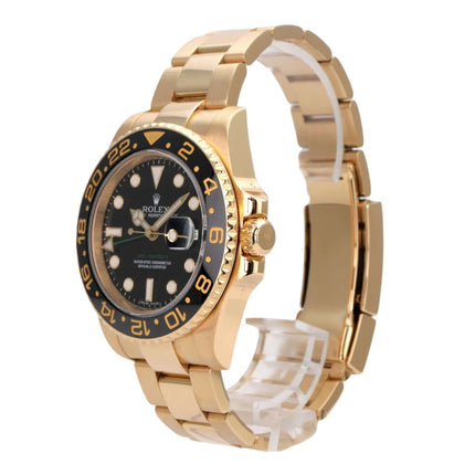 Rolex GMT-Master II Gelbgold 116718LN, schwarze Cerachrom-Lünette, 18 kt Gelbgold, Datumsanzeige