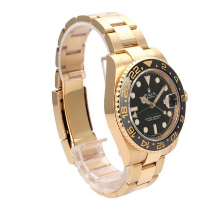 Rolex GMT-Master II Gelbgold 116718LN, 18 kt Gold, schwarze Cerachrom-Lünette, schwarzes Zifferblatt