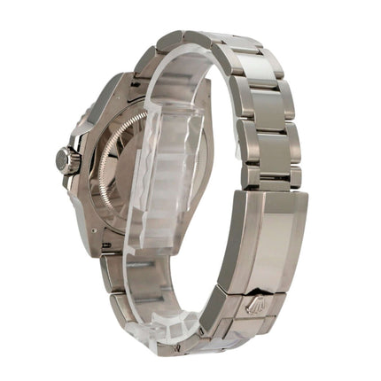 Rolex GMT Master II Weißgold 116719BLRO seitliche Ansicht des Gehäuses und Armbands aus 18 kt Weißgold