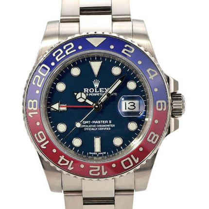 Rolex GMT-Master II Weißgold 116719BLRO Blau, 40mm, 18kt Weißgold, blaues Zifferblatt, drehbare Lünette, Schweizer Uhr