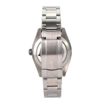 Rückseite des Rolex Oyster Perpetual Air-King 116900 mit Edelstahlarmband und Faltschließe