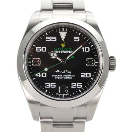 Rolex Oyster Perpetual Air-King 116900, Edelstahl, 40mm, schwarzes Zifferblatt mit arabischen Leuchtziffern, Automatikwerk.