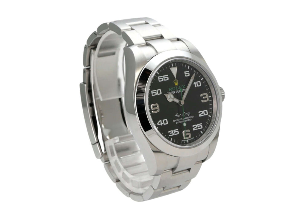 Rolex Oyster Perpetual Air-King 116900 mit schwarzem Zifferblatt und Edelstahl-Armband