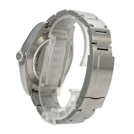 Seitenansicht der Rolex Oyster Perpetual Air-King 116900 mit Edelstahlband und polierter Gehäuseoberfläche.