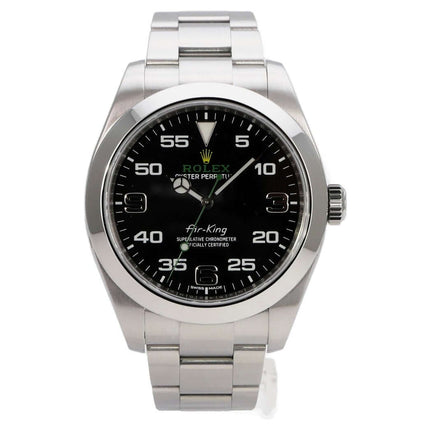 Rolex Oyster Perpetual Air-King 116900 mit schwarzem Zifferblatt und Edelstahlarmband