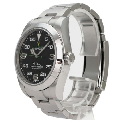 Rolex Oyster Perpetual Air-King 116900, schwarzes Zifferblatt, Edelstahlarmband, 40 mm Automatikuhr