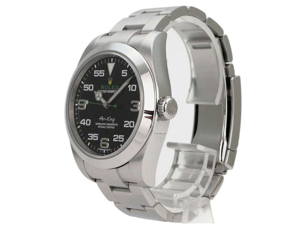 Rolex Oyster Perpetual Air-King 116900, schwarzes Zifferblatt, Edelstahlarmband, 40 mm Automatikuhr