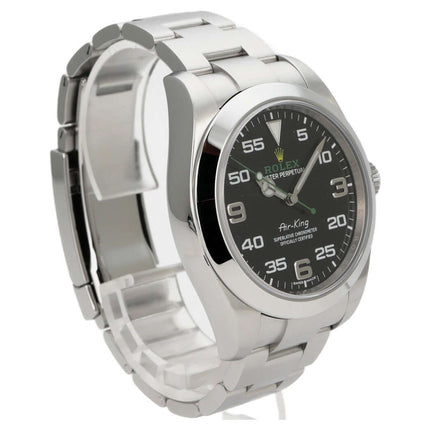 Rolex Oyster Perpetual Air-King 116900 Uhr aus Edelstahl mit schwarzem Zifferblatt und Armband