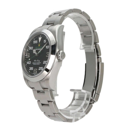 Rolex Oyster Perpetual Air-King 116900, Edelstahlgehäuse, schwarzes Zifferblatt, Oyster-Armband, poliert und satiniert.