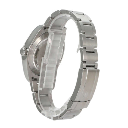 Rückansicht des Rolex Oyster Perpetual Air-King 116900 mit Edelstahlgehäuse und -armband, poliert und satiniert.