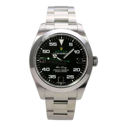 Rolex Oyster Perpetual Air-King 116900 Uhr mit schwarzem Zifferblatt und Edelstahlgehäuse