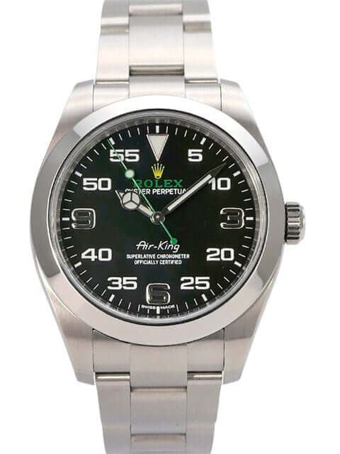 Rolex Oyster Perpetual Air-King 116900 Armbanduhr mit schwarzem Zifferblatt und Edelstahlarmband