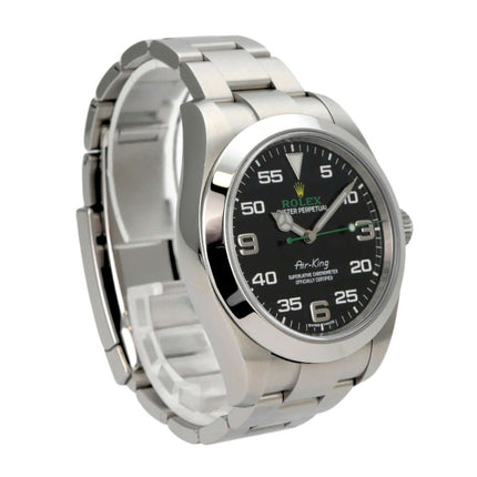 Rolex Oyster Perpetual Air-King 116900 Edelstahl Uhr mit schwarzem Zifferblatt und Automatikwerk