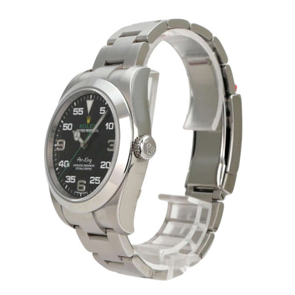 Rolex Oyster Perpetual Air-King 116900, Edelstahl-Uhr mit schwarzem Zifferblatt und Oysterband