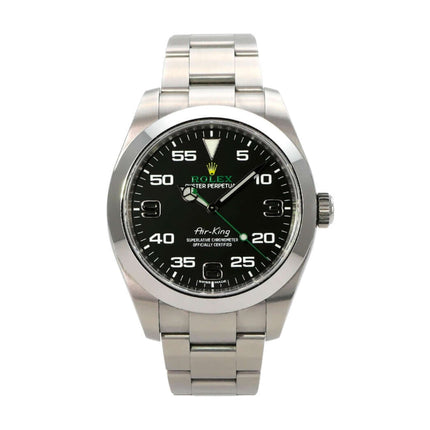Rolex Oyster Perpetual Air-King 116900 mit Edelstahlarmband und schwarzem Zifferblatt