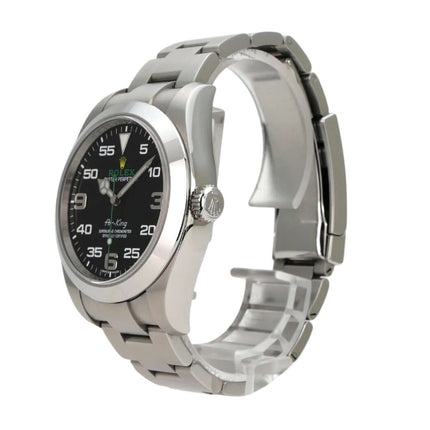 Rolex Oyster Perpetual Air-King 116900 Edelstahlarmband mit schwarzem Zifferblatt und Leuchtziffern