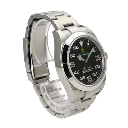 Rolex Oyster Perpetual Air-King 116900 Uhr mit schwarzem Zifferblatt und Edelstahlarmband