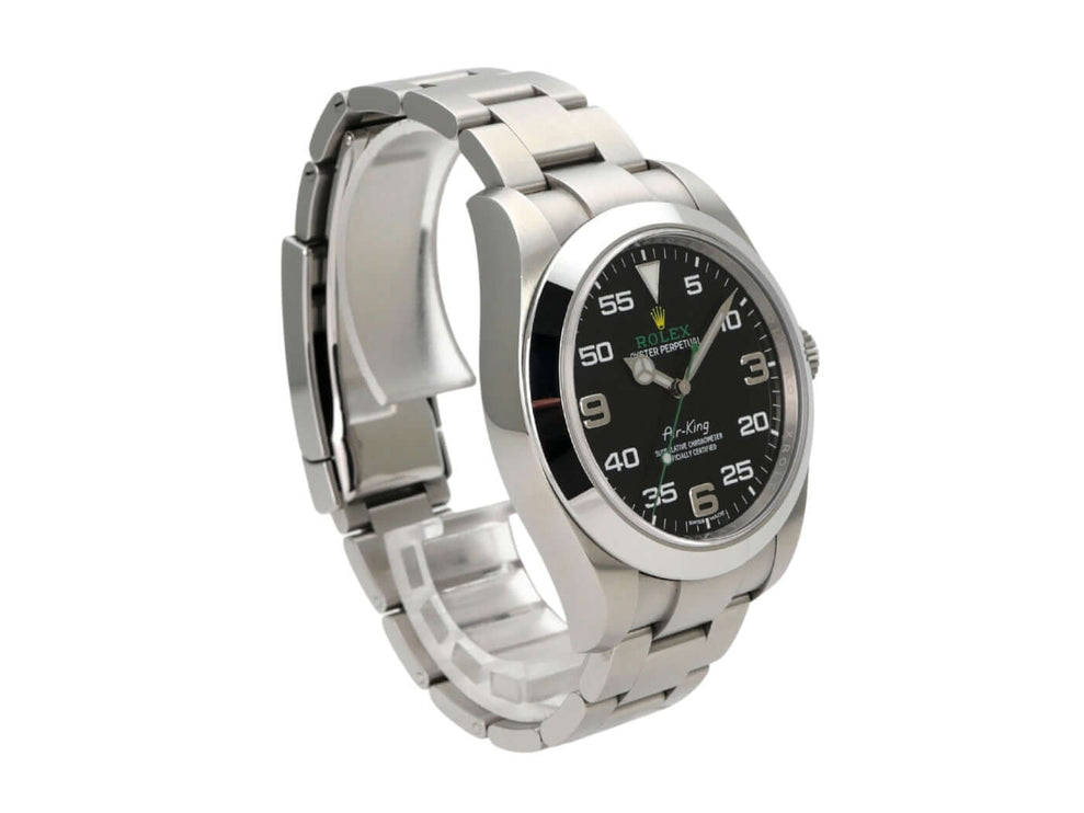Rolex Oyster Perpetual Air-King 116900 Uhr mit schwarzem Zifferblatt und Edelstahlarmband