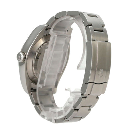 Rolex Oyster Perpetual Air-King 116900 Gehäuse und Armband aus Edelstahl, detailierte Seitenansicht.