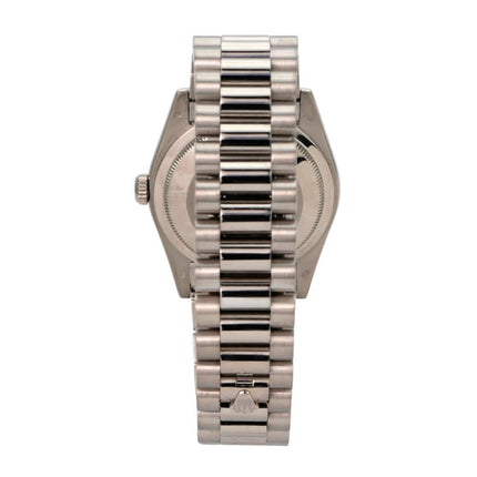 Rolex Day-Date 36 118239 Weißgold Perlmutt Diamant, Rückansicht mit Präsident Armband