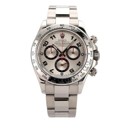 Rolex Cosmograph Daytona 116509 aus 18 kt Weißgold mit silberfarbenem Zifferblatt und Tachymeterskala