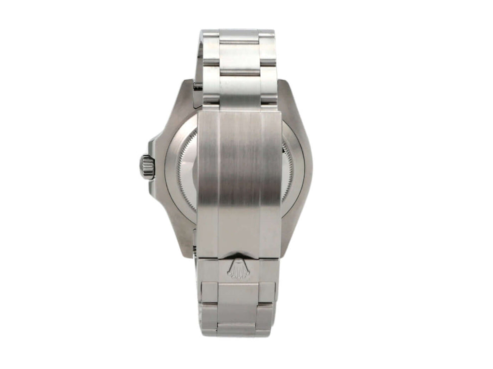 Rolex Submariner 124060 No Date in Edelstahl, Rückansicht mit Oyster Edelstahlband und Sicherheitsfaltschließe.
