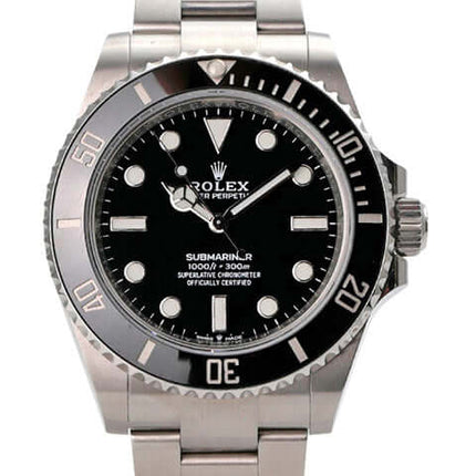 Rolex Submariner 124060 No Date mit schwarzem Zifferblatt und Edelstahlarmband, Ref. 124060, Automatikwerk, 41 mm.