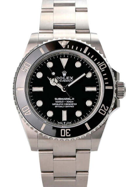 Rolex Submariner 124060 No Date mit schwarzem Zifferblatt und Edelstahlarmband, Ref. 124060, Automatikwerk, 41 mm.