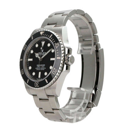 Rolex Submariner 124060 No Date Edelstahlarmband mit schwarzem Zifferblatt und drehbarer Lünette