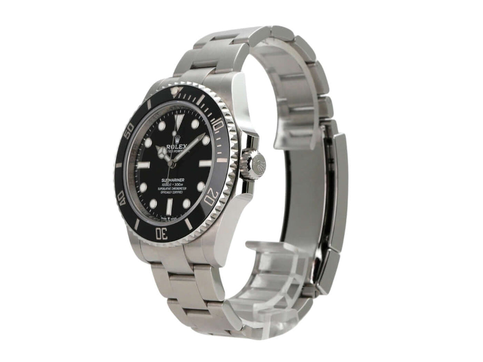 Rolex Submariner 124060 No Date Edelstahlarmband mit schwarzem Zifferblatt und drehbarer Lünette