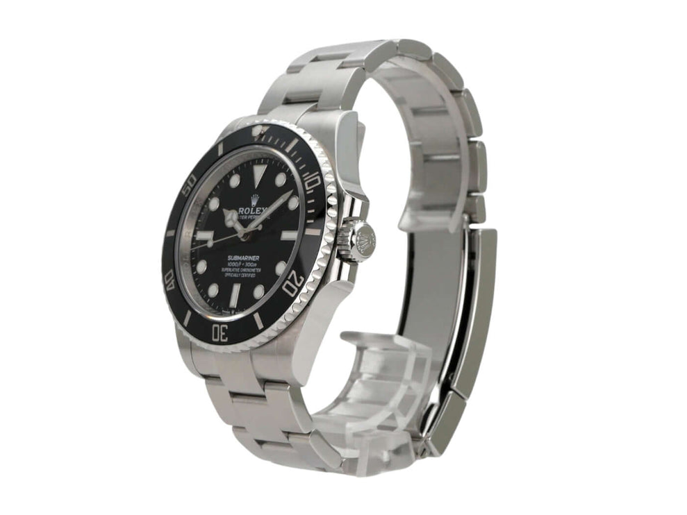 Rolex Submariner 124060 No Date, Edelstahlgehäuse, schwarzes Zifferblatt, drehbare Lünette, Automatikwerk