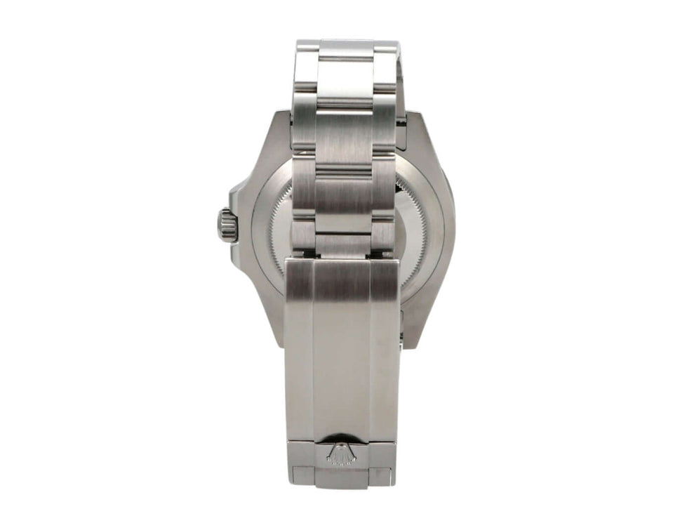 Rolex Submariner 124060 Uhr, Edelstahlband von hinten, polierte und satinierte Oberfläche.