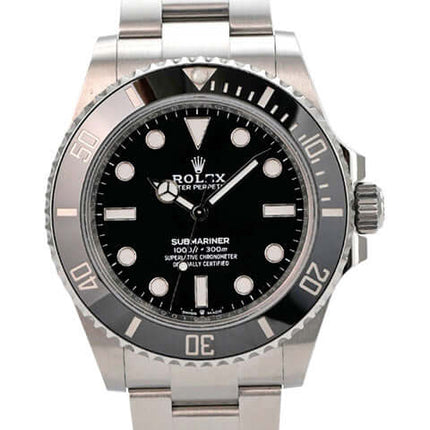 Rolex Submariner 124060 No Date, schwarzes Zifferblatt, Edelstahlgehäuse und Oysterband, 41 mm, Keramiklünette