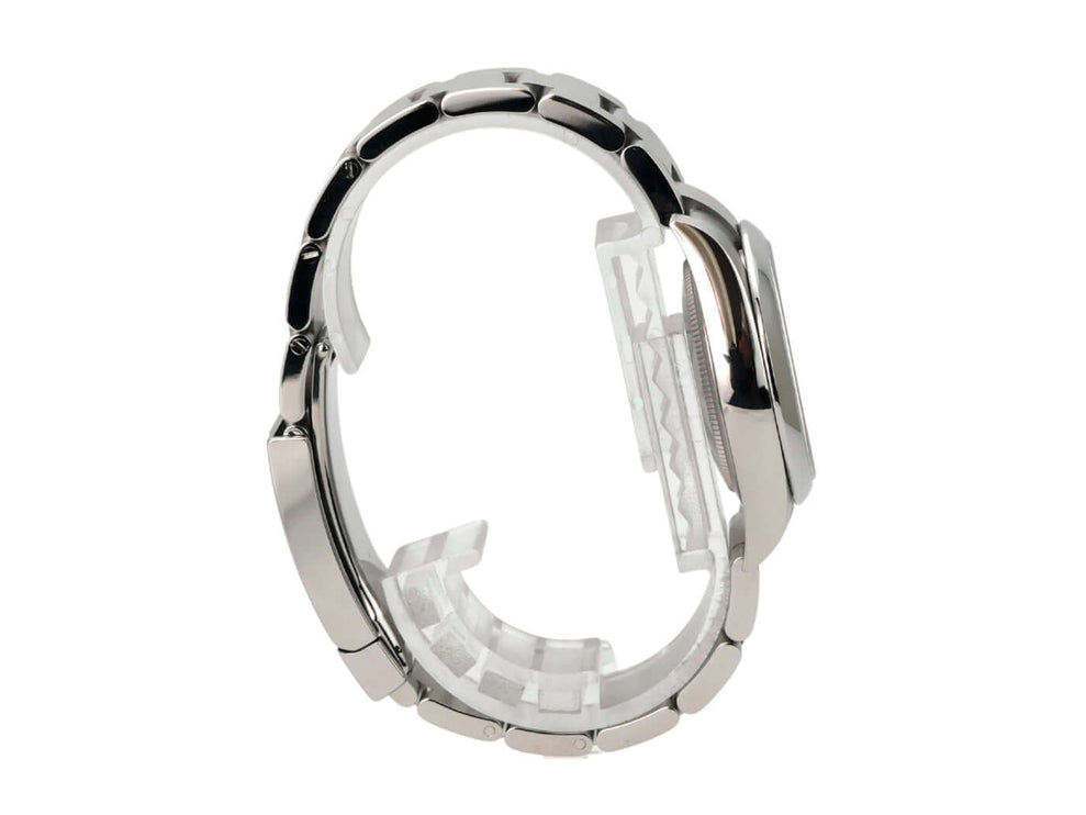 Rolex Oyster Perpetual 34 mm 124200 Candy Pink Edelstahlband seitliche Ansicht