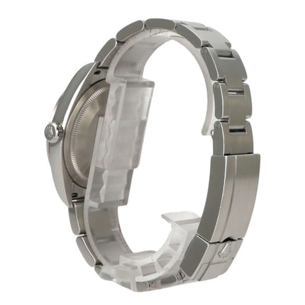 Rolex Explorer 36 Edelstahl 124270 Armband aus Edelstahl, seitliche Ansicht des Gehäuses.