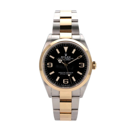 Rolex Explorer 36 Edelstahl Gelbgold Ref. 124273 mit schwarzem Zifferblatt und Automatikwerk