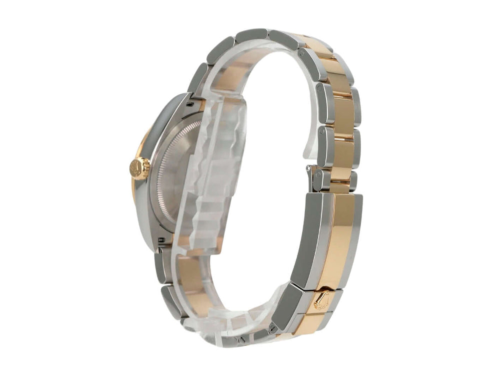 Rolex Explorer 36 Edelstahl Gelbgold 124273, Seitenansicht mit Oyster-Armband