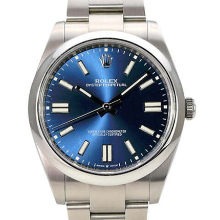 Rolex Oyster Perpetual 41 Ref. 124300 Blau mit blauem Zifferblatt und Edelstahlarmband